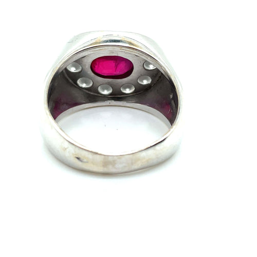 Bague 60 Bague Jonc Or Blanc Rubis Diamants 58 Facettes