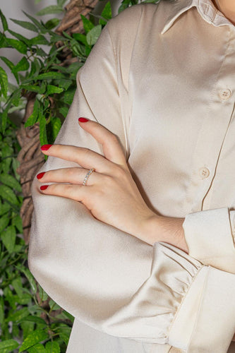 Bague 56 Bague Demi-alliance  Or jaune Diamant 58 Facettes 4578563RV