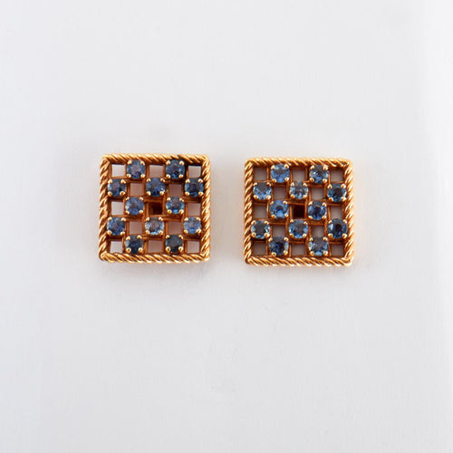 Boutons de manchette Boutons de manchette iolite et or 58 Facettes