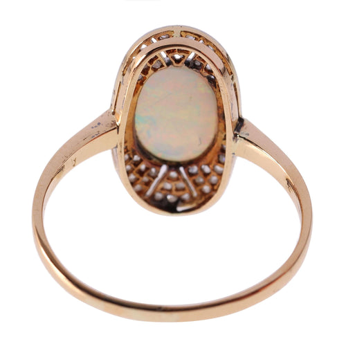 Bague 59 Échos du passé : une expérience intemporelle avec une bague en opale 58 Facettes 24332-0040