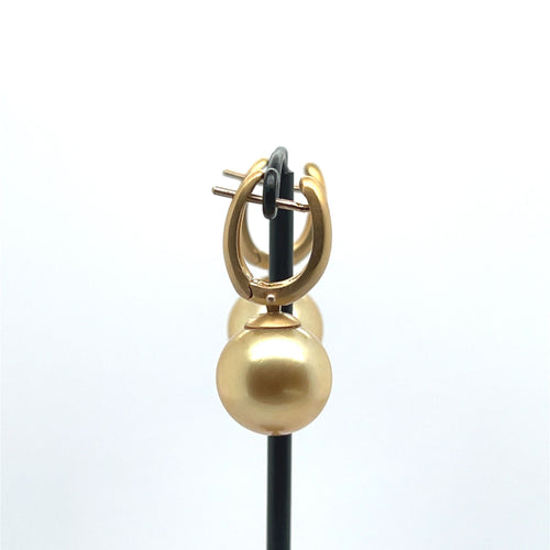 Boucles d'oreilles Boucles d'oreilles en perles couleur champagne or brossé, 58 Facettes