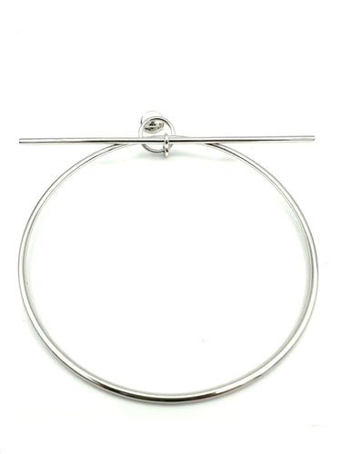 HERMES. Collection "Loop", boucles d'oreilles argent GM 58 Facettes