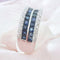Bague 55 Bague bandeau or blanc diamants saphirs 58 Facettes AA 1676