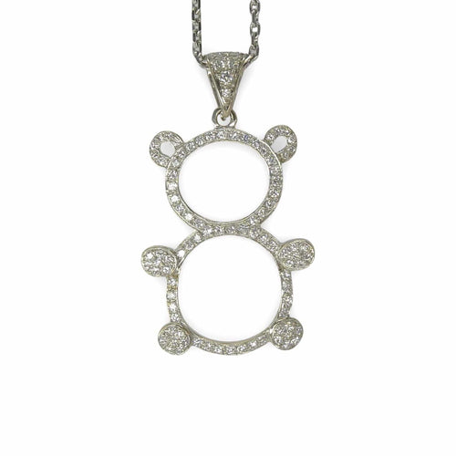 Pendentif Pendentif ourson or blanc et diamants 1 ct 58 Facettes 00033301