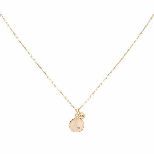 Collier Ginette NY Collier Pendentif Mini Ever Disc & Diam on Chain Or rose Diamant 58 Facettes 2682447CN