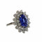 Bague 51 Bague au design contemporain en or 18 carats sertie de diamants et de tanzanite 58 Facettes Q277B