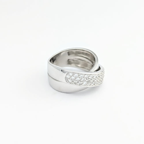Bague 52 Bague en or blanc et diamants 58 Facettes 31893