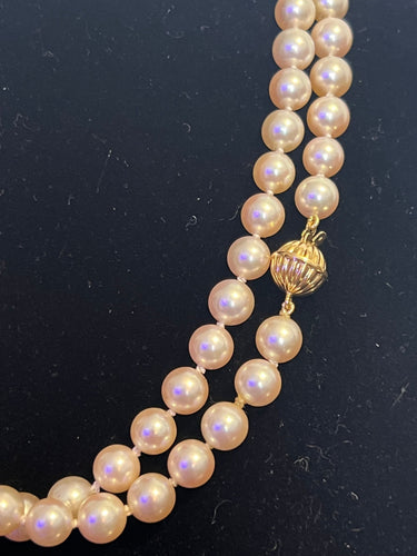 Collier Collier sautoir en choker 98 perles de culture AKOYA fermoir or jaune 58 Facettes