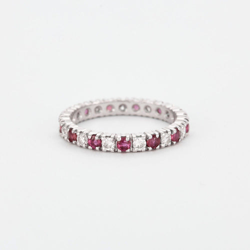 Bague 58 Alliance Diamants Rubis 58 Facettes 1