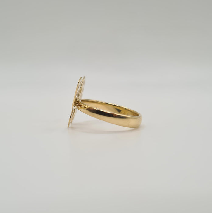 Yellow gold butterfly ring