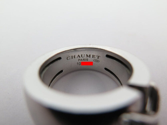 Bague 56 bague CHAUMET liens croises gm t56 asymetrique en or blanc diamants 0.45ct 58 Facettes 268855