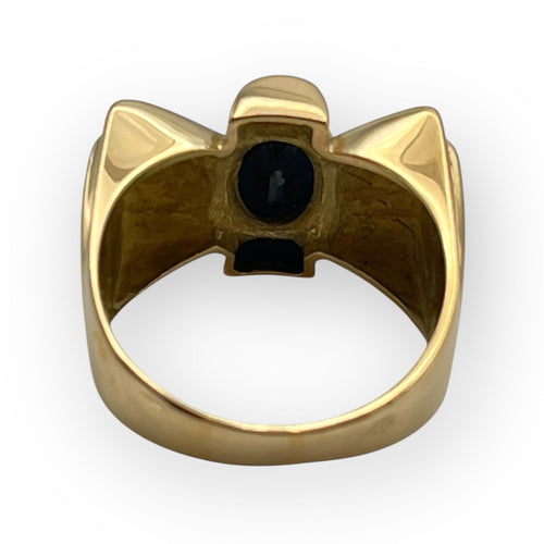 Bague 56 Bague Tank Noeud pierre noire 58 Facettes 149053059