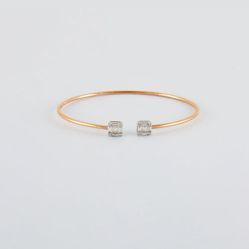 Bracelet Bracelet Jonc or rose diamants 58 Facettes