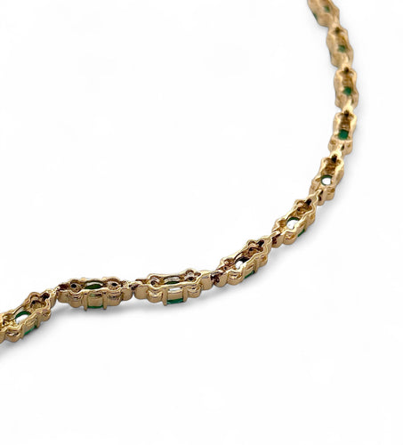 Bracelet Bracelet en or jaune émeraudes et diamants 58 Facettes
