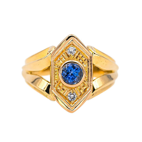 Bague 51 Bague Or jaune, Or rose Saphir, Diamant 58 Facettes 4651176CN