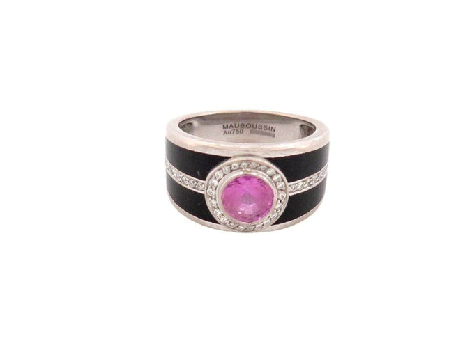 Bague 53 bague MAUBOUSSIN bonbon diamants et saphir rose or blanc 18k  t53 58 Facettes 266680