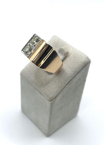 Bague 58 Bague Tank en or jaune et diamants 58 Facettes