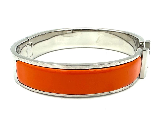 Bracelet HERMES. Collection "Clic H", bracelet argenté 58 Facettes
