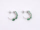 Boucles d'oreilles Boucles d'oreilles en or blanc avec diamants et émeraude 58 Facettes 2134