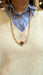 Collier Sautoir en perles motif or, saphir et grenats 58 Facettes