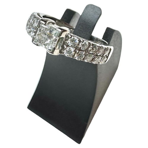 Bague 51 Bague Solitaire or blanc diamant Princesse 58 Facettes