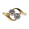 Bague 56 Bague toi et moi antique or 18k diamants et monture tourbillon (circa 1900) 58 Facettes A06310