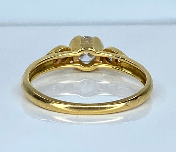 Bague 52 Bague solitaire  or 18 diamant central 0,30 carat 58 Facettes AB636