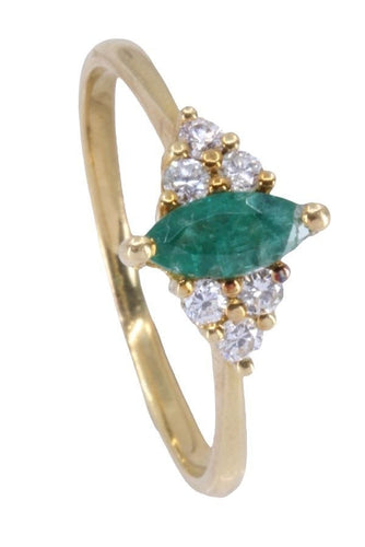 Bague 55 Bague moderne émeraude et diamants 58 Facettes 085411