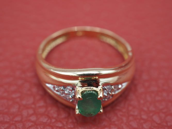 Bague 49 Bague jonc or 750 emeraude 58 Facettes