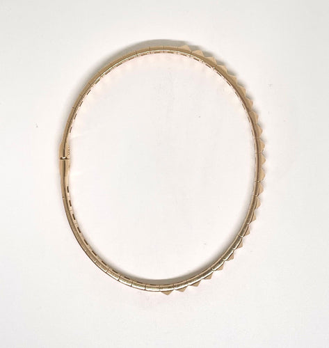 Bracelet Bracelet jonc ouvrant or rose et petits diamants 58 Facettes