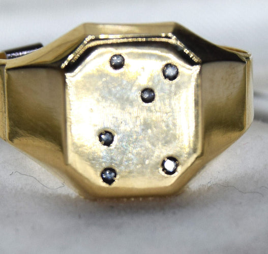 Bague 58 Bague unisexe or jaune diamants 58 Facettes