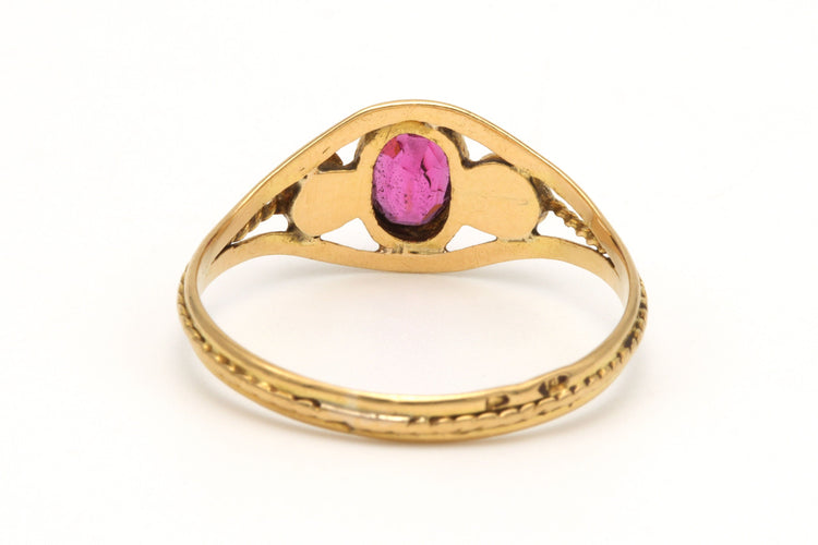 Bague 52 Bague Art Déco en or jaune sertie d'un cristal et de diamants 58 Facettes B287