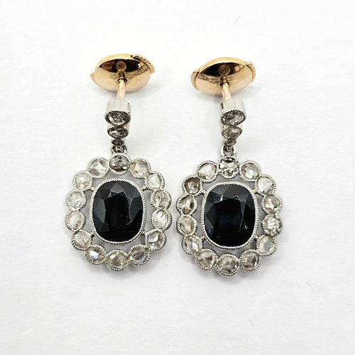 Cercei Platină, Aur, safire și diamante