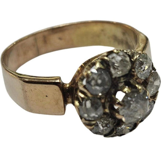 Bague 49 Bague grappe espagnole, XIXe siècle, or jaune, diamant taille ancienne 58 Facettes Q405B