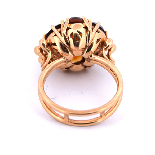 Bague 55 BAGUE VINTAGE - OR JAUNE 18 KT - QUARTZ 58 Facettes