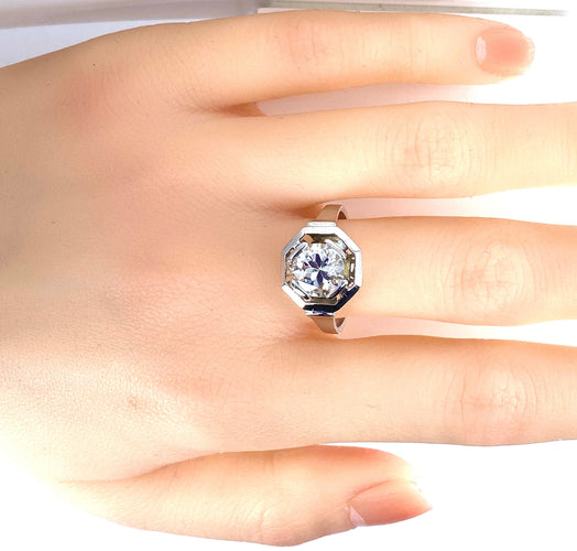 Bague 57 Bague or blanc, diamant 1,95 carat, époque ART DECO 58 Facettes AB654