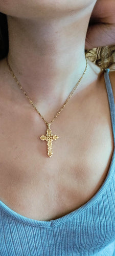 Pendentif Pendentif croix ajourée en or jaune 58 Facettes 593