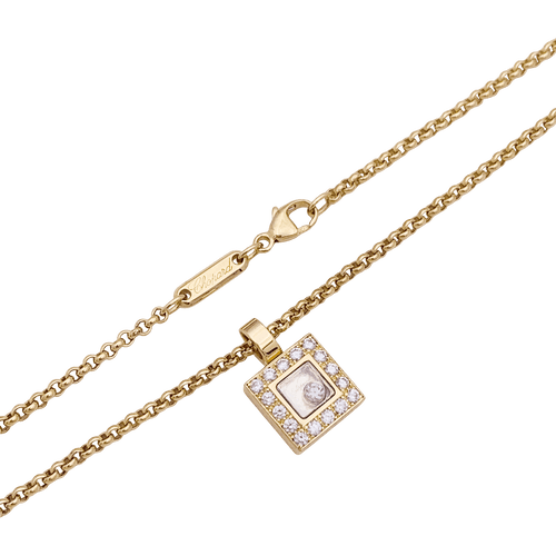 Collier Collier Chopard, "Happy Square Diamond", ou jaune, diamants. 58 Facettes 34452