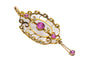 Pendentif Pendentif ancien en or jaune avec rubis et perles 58 Facettes 9115