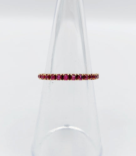 Bague 50 Alliance américaine or rubis ronds (circa 1950) 58 Facettes A05473