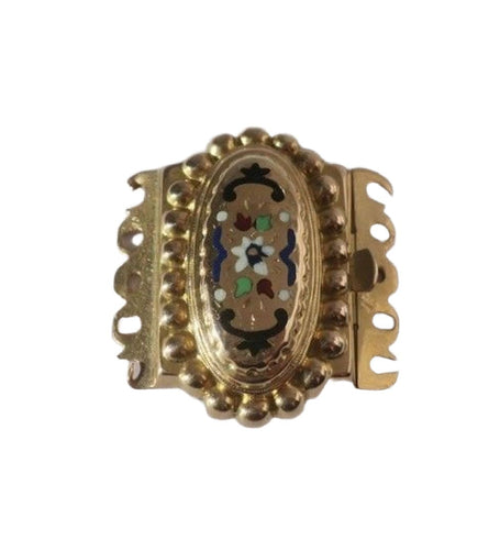 Rare fermoir régional émail or rose XIXe 58 Facettes