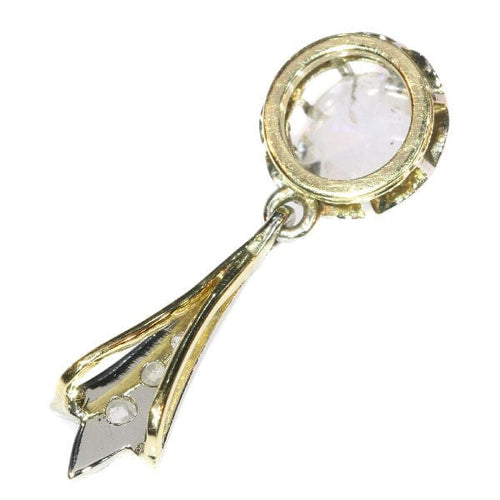 Pendentif Big Rose Cut Diamond Art Deco Pendant Belle Epoque 58 Facettes 17317-0278