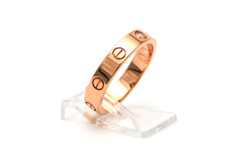 Bague 56 Cartier - Bague Love en or rose 18k et diamant taille brillant 58 Facettes 23266