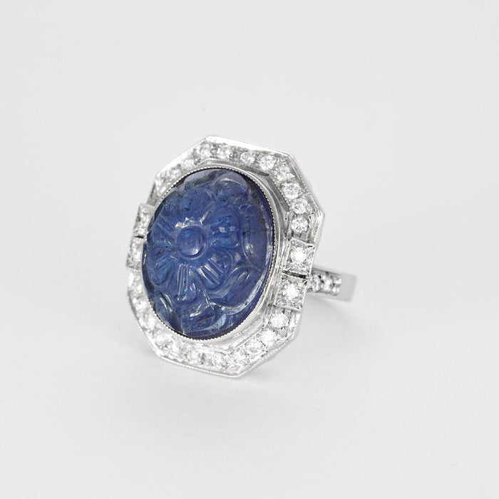 54.5 Bague tanzanite diamants 58 Facettes 32300355