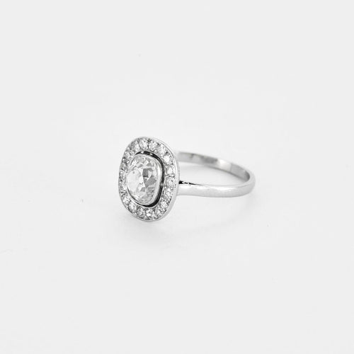 Bague 54 Solitaire vers 1930 en platine et diamants 58 Facettes 250228