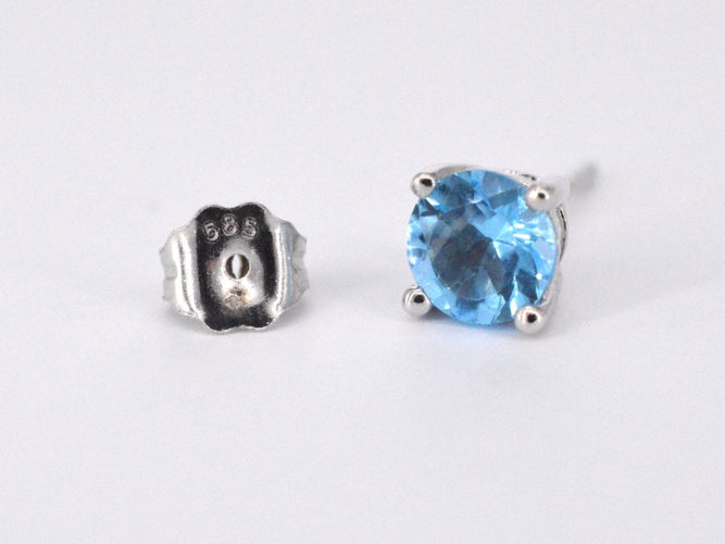 Boucles d'oreilles Boucles d'oreilles en or blanc avec topaze 58 Facettes 2201