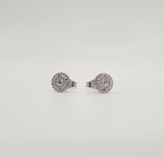 Boucles d'oreilles Boucles d’oreilles or blanc serties de diamants 58 Facettes