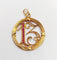 Pendentif Pendentif chiffre 13 or jaune, rubis et diamants taille rose (circa 1910) 58 Facettes A06108