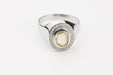 Bague 57 Bague Or blanc Saphir Jaune Diamants 58 Facettes