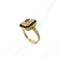 Bague 59.5 Bague octogonale à pans coupés Saphirs et Diamants - Or Jaune 18 K 58 Facettes AA 1707